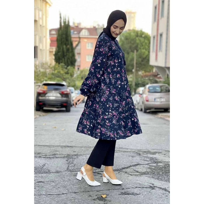 Moda Çizgi Desenli Tunik