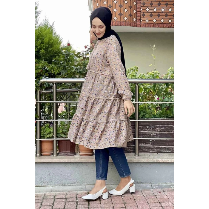 Moda Çizgi Desenli Tunik