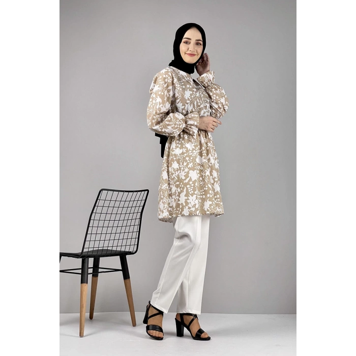 Moda Çizgi Desenli Tunik