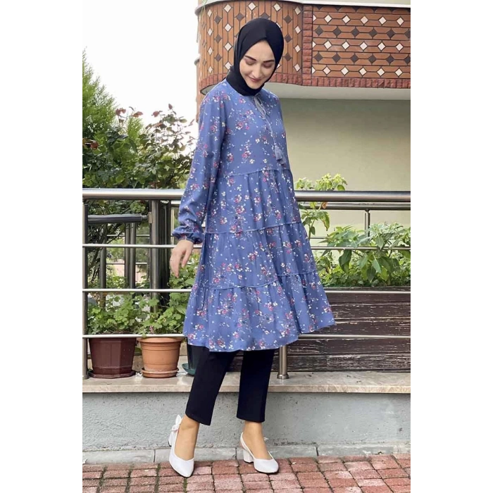 Moda Çizgi Desenli Tunik