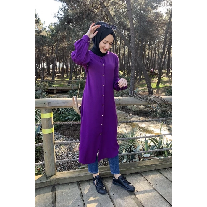 Moda Çizgi Desenli Tunik