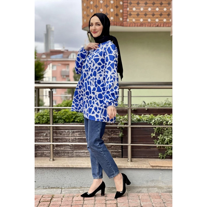 Moda Çizgi Desenli Tunik