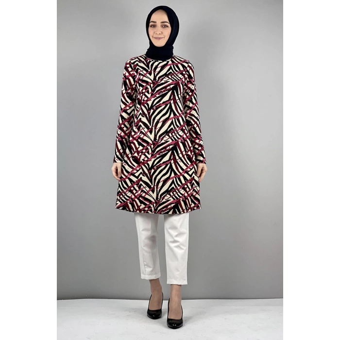 Moda Çizgi Desenli Tunik