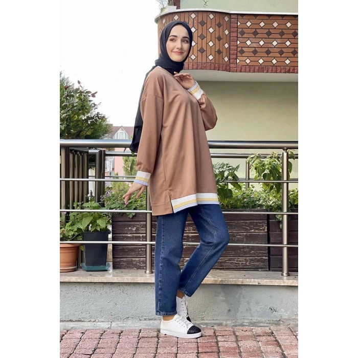 Moda Çizgi Desenli Tunik