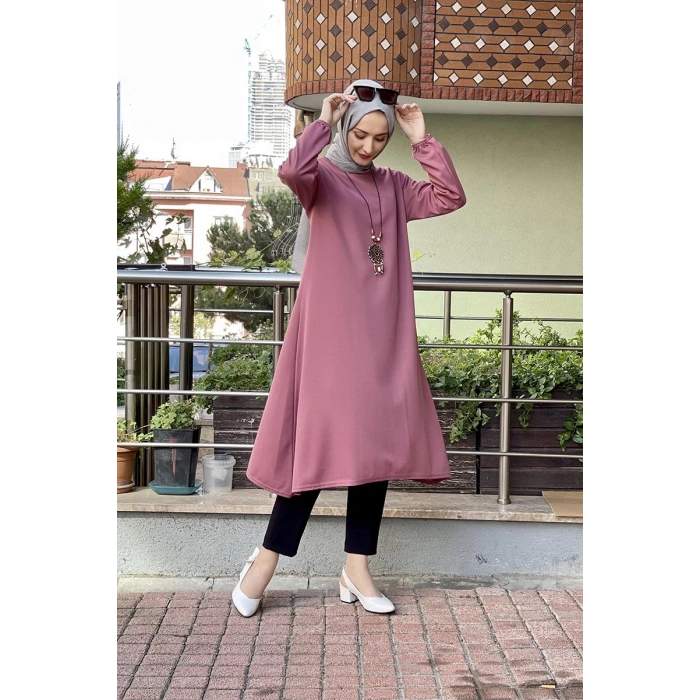 Moda Çizgi Desenli Tunik