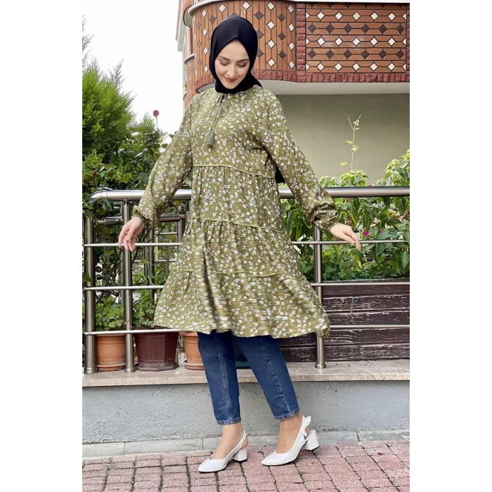 Moda Çizgi Desenli Tunik