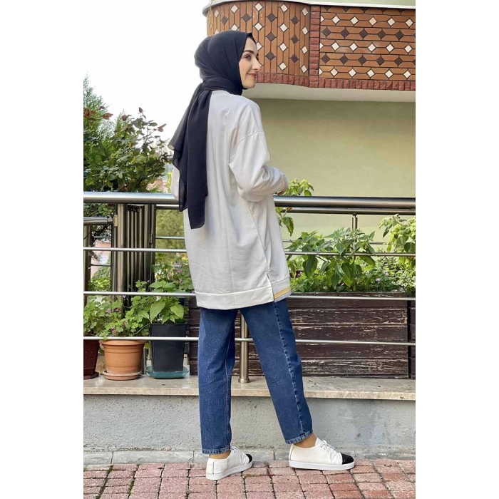 Moda Çizgi Desenli Tunik