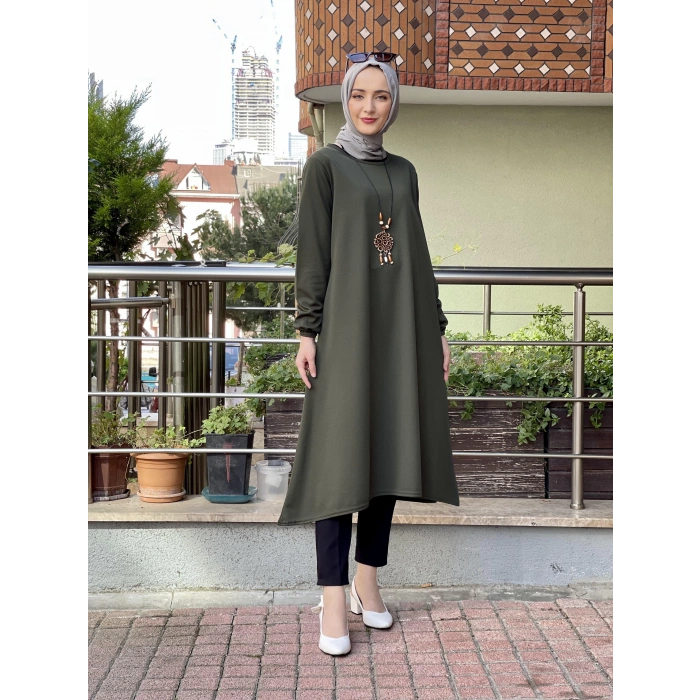 Moda Çizgi Desenli Tunik