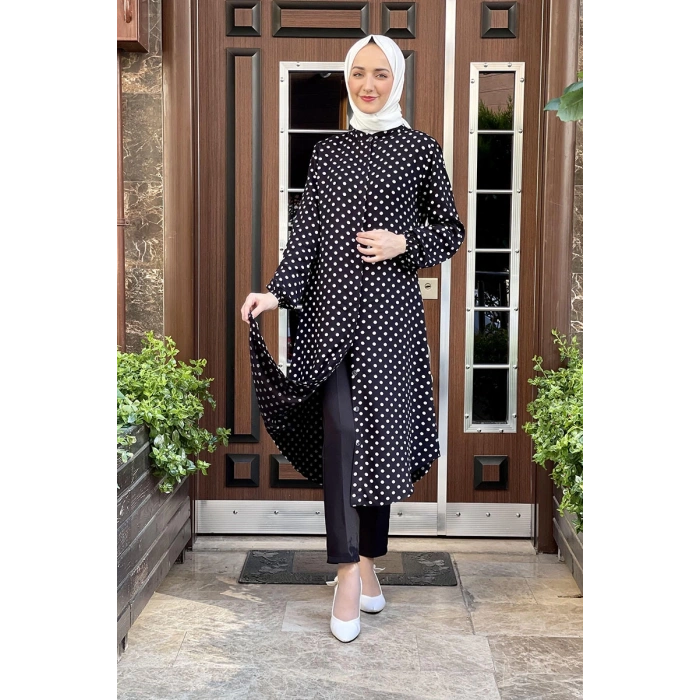 Moda Çizgi Desenli Tunik