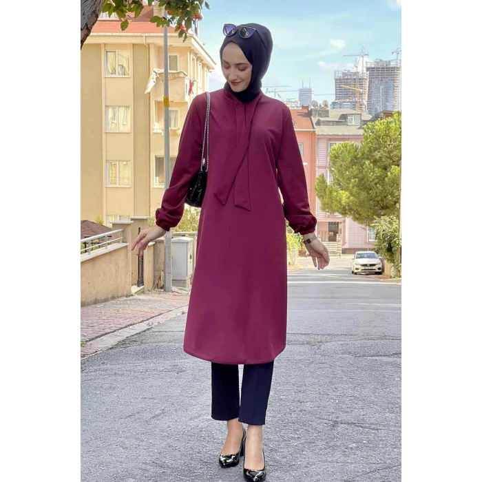 Moda Çizgi Desenli Tunik