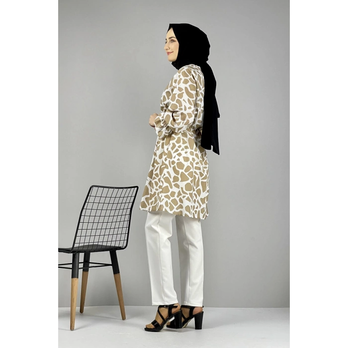 Moda Çizgi Desenli Tunik