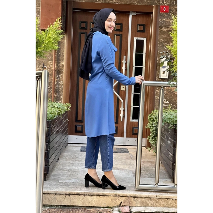 Moda Çizgi Desenli Tunik