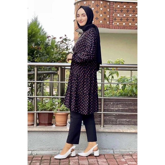 Moda Çizgi Desenli Tunik