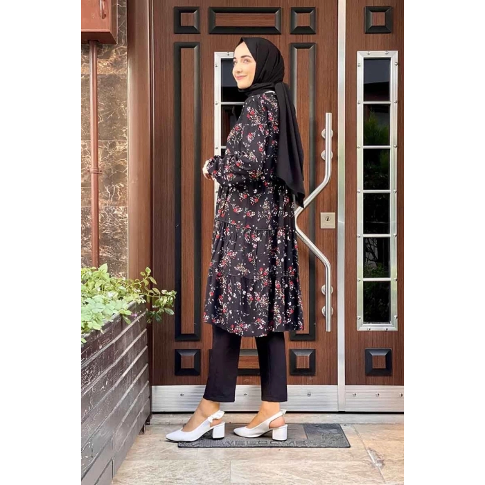 Moda Çizgi Desenli Tunik