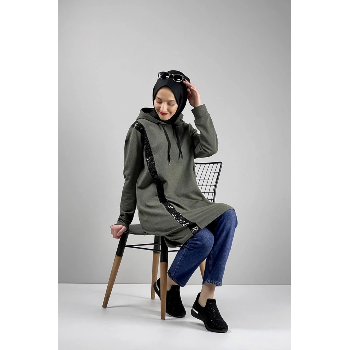 Moda Çizgi Desenli Tunik