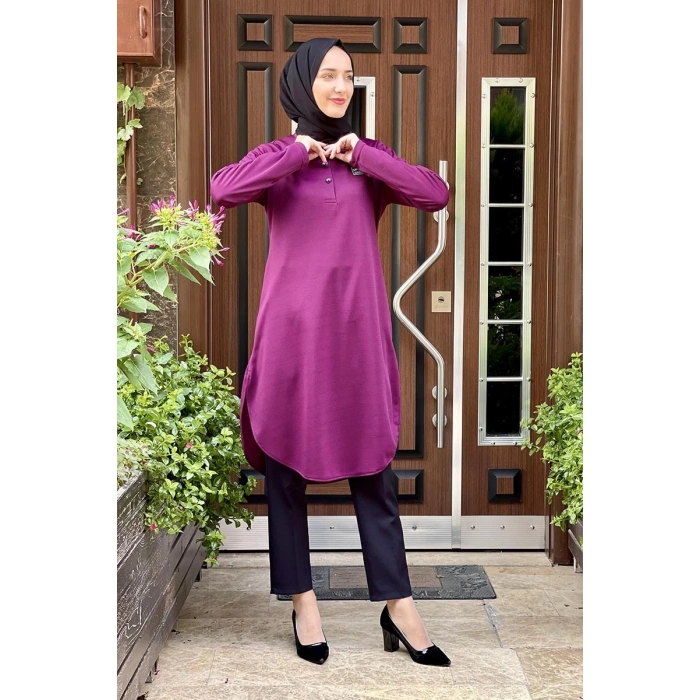 Moda Çizgi Desenli Tunik