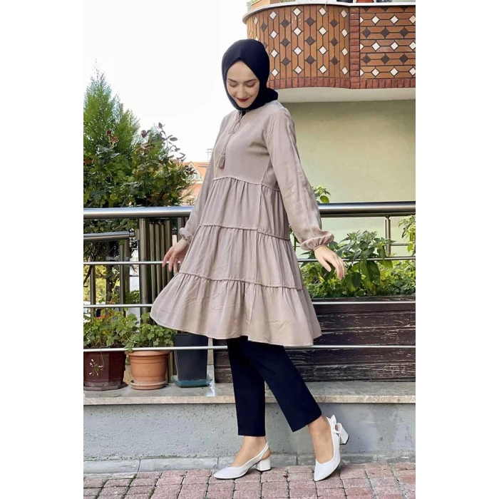 Moda Çizgi Desenli Tunik