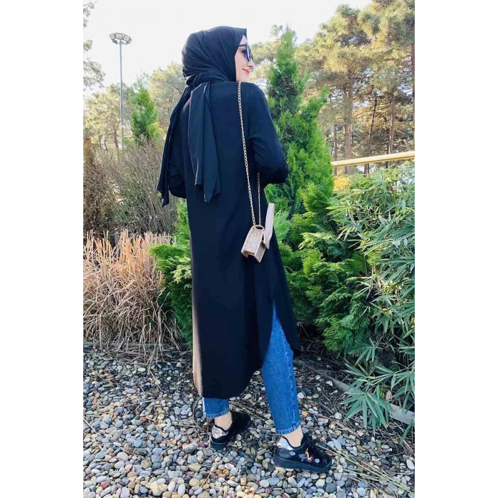 Moda Çizgi Desenli Tunik