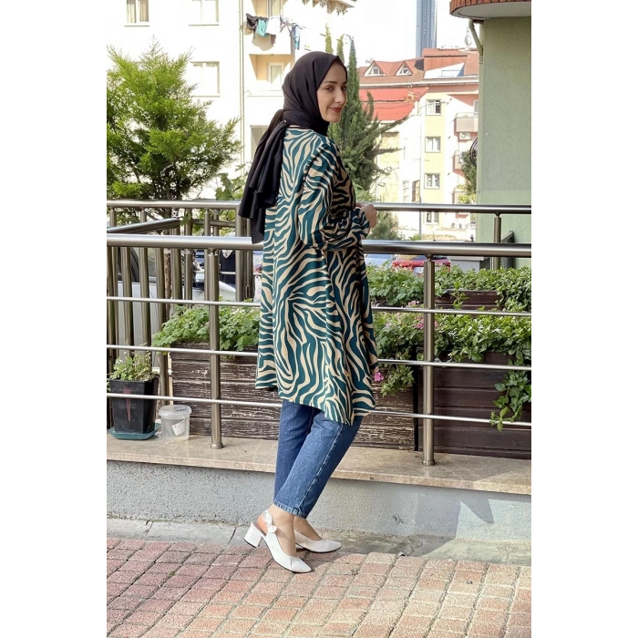 Moda Çizgi Desenli Tunik