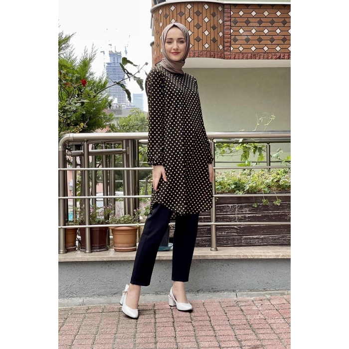 Moda Çizgi Desenli Tunik