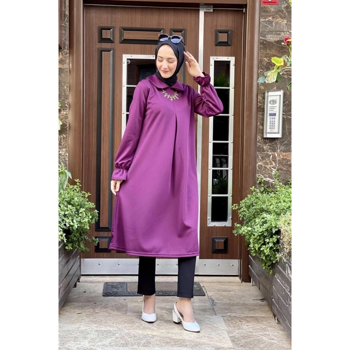 Moda Çizgi Desenli Tunik