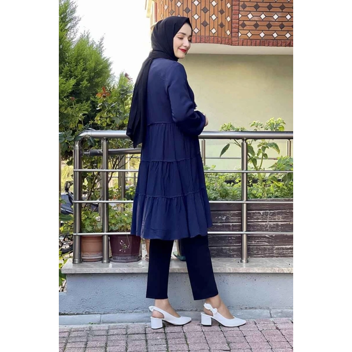 Moda Çizgi Desenli Tunik