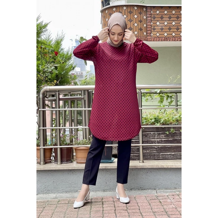 Moda Çizgi Desenli Tunik