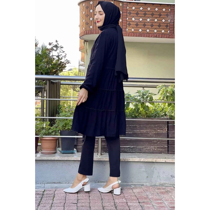 Moda Çizgi Desenli Tunik