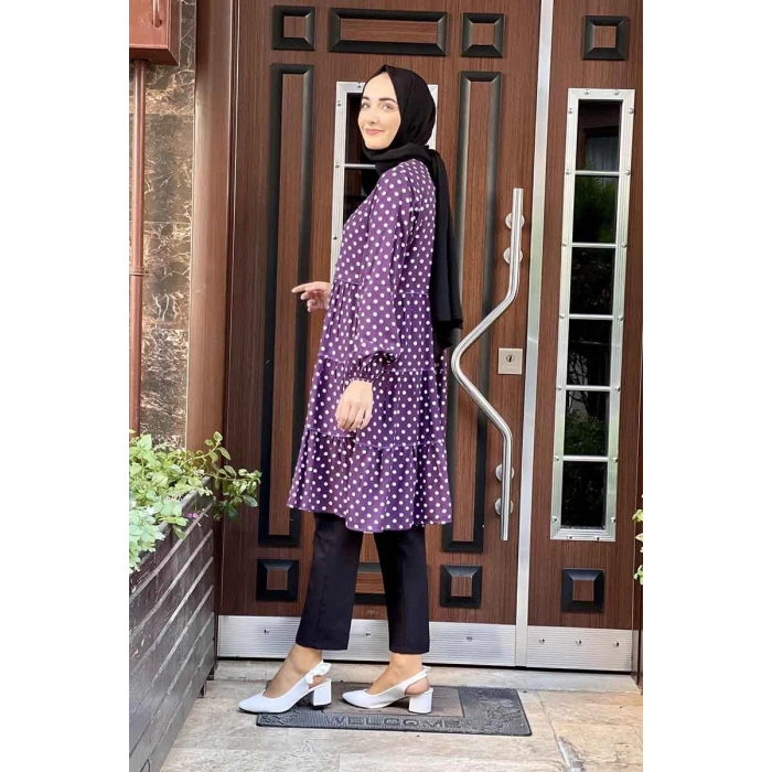 Moda Çizgi Desenli Tunik