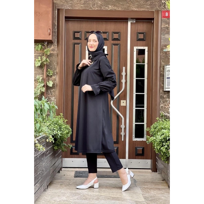 Moda Çizgi Desenli Tunik