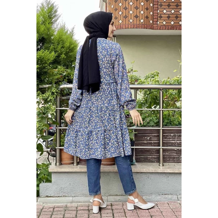 Moda Çizgi Desenli Tunik