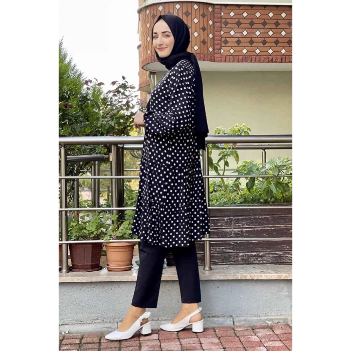 Moda Çizgi Desenli Tunik