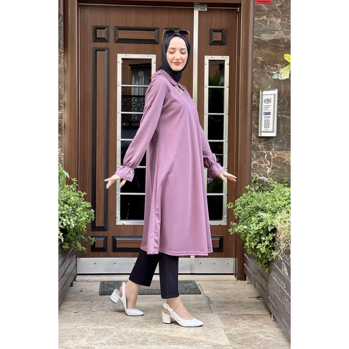 Moda Çizgi Desenli Tunik