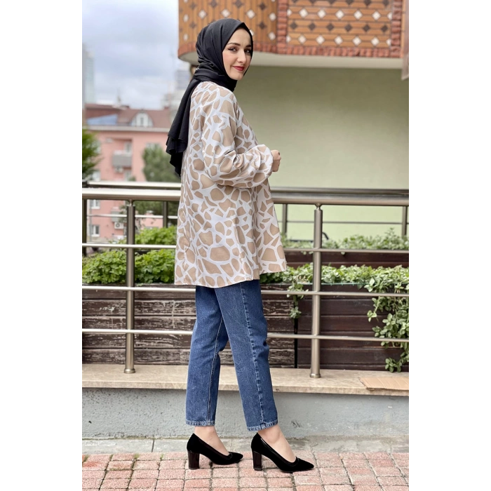 Moda Çizgi Desenli Tunik