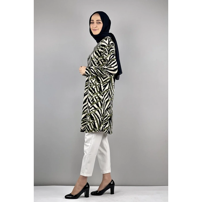 Moda Çizgi Desenli Tunik