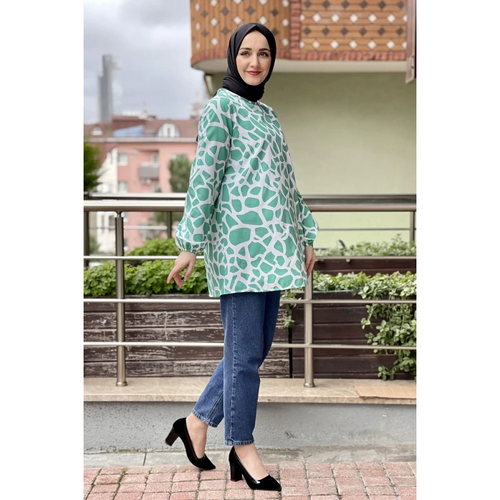 Moda Çizgi Desenli Tunik