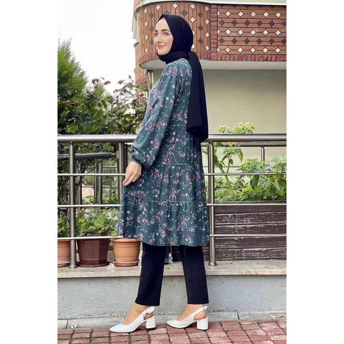 Moda Çizgi Desenli Tunik