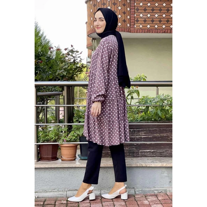 Moda Çizgi Desenli Tunik