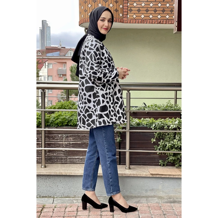 Moda Çizgi Desenli Tunik