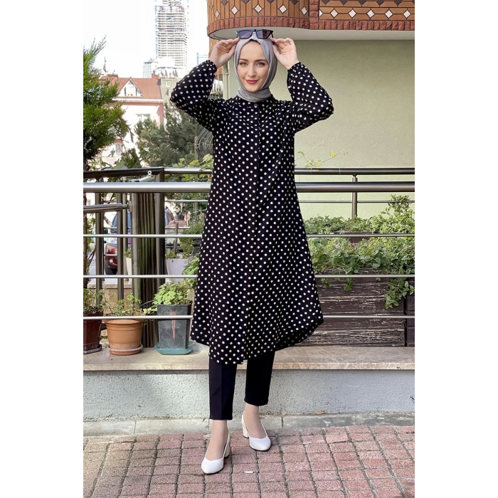 Moda Çizgi Desenli Tunik