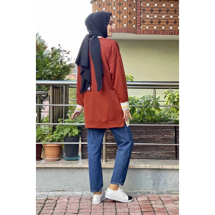 Moda Çizgi Desenli Tunik