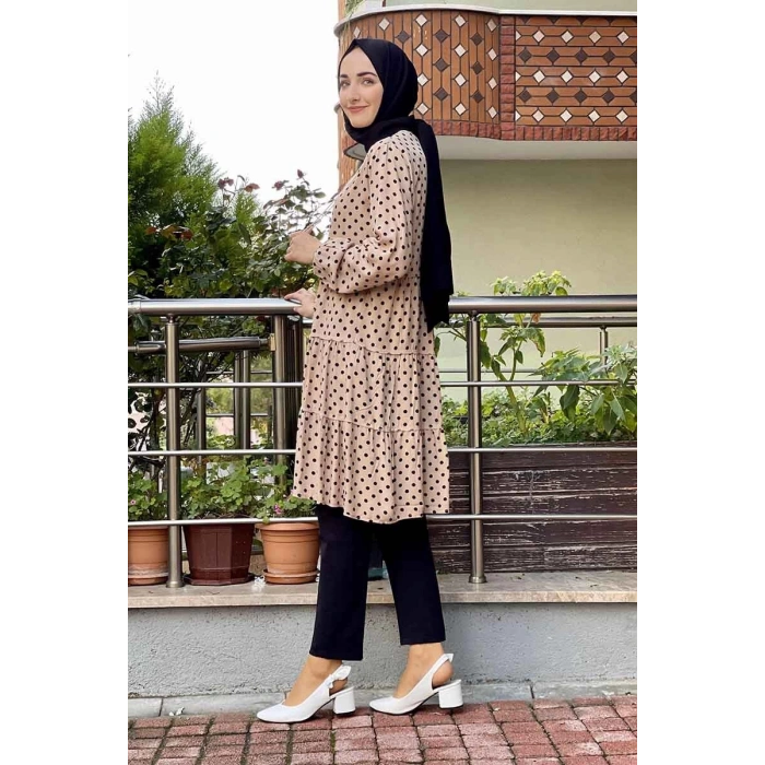 Moda Çizgi Desenli Tunik