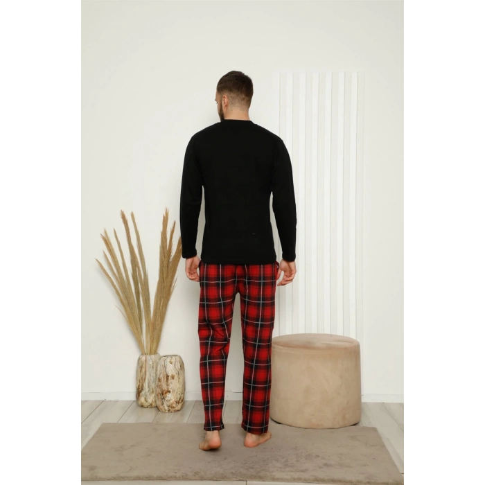 Moda Çizgi Erkek %100 Pamuk Cepli Uzun Kollu Pijama Takımı 6774