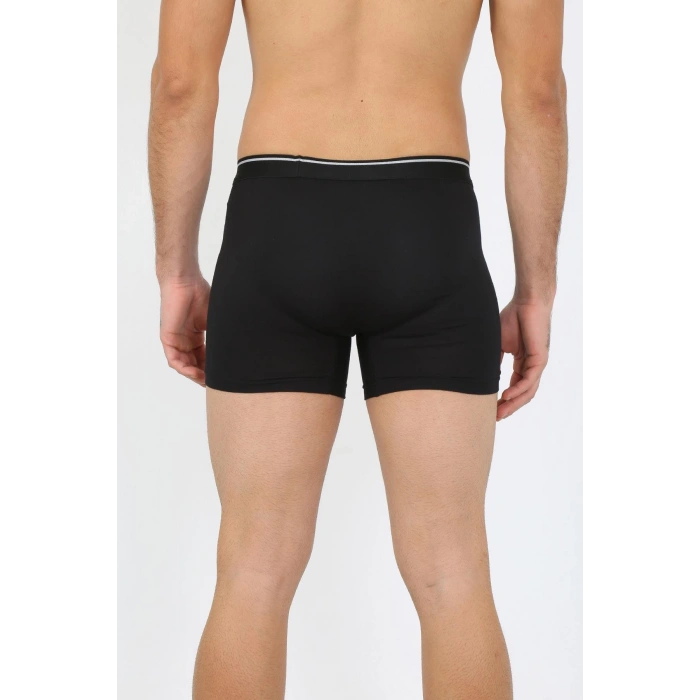 Moda Çizgi Erkek Büyük Beden Pamuk Likralı Boxer Siyah 40134