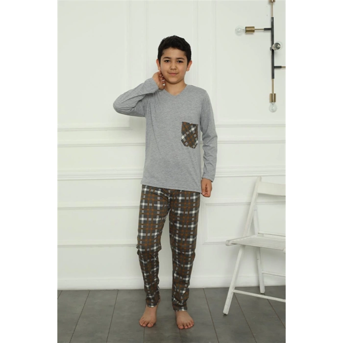 Moda Çizgi Erkek Çocuk Penye Pijama Takım 20387