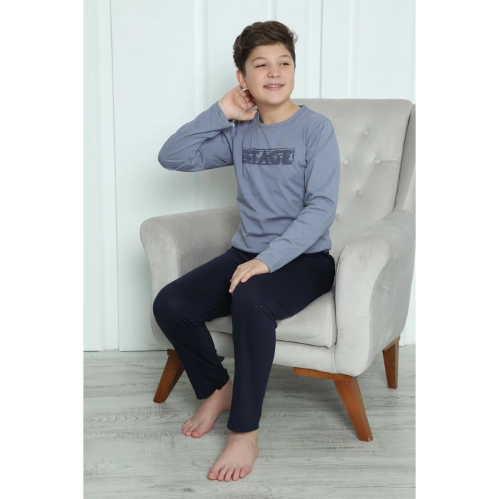 Moda Çizgi Erkek Çocuk Penye Pijama Takım 20411