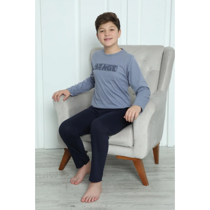 Moda Çizgi Erkek Çocuk Penye Pijama Takım 20411