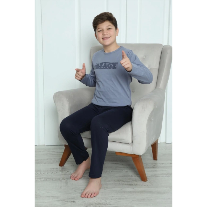 Moda Çizgi Erkek Çocuk Penye Pijama Takım 20411