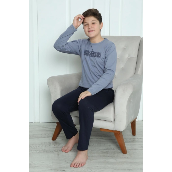 Moda Çizgi Erkek Çocuk Penye Pijama Takım 20411