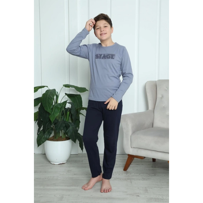 Moda Çizgi Erkek Çocuk Penye Pijama Takım 20411